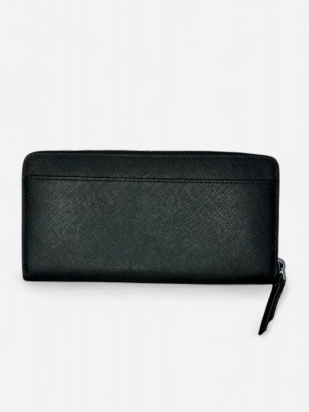 kate spade Black Textured Leather Zip Wallet
